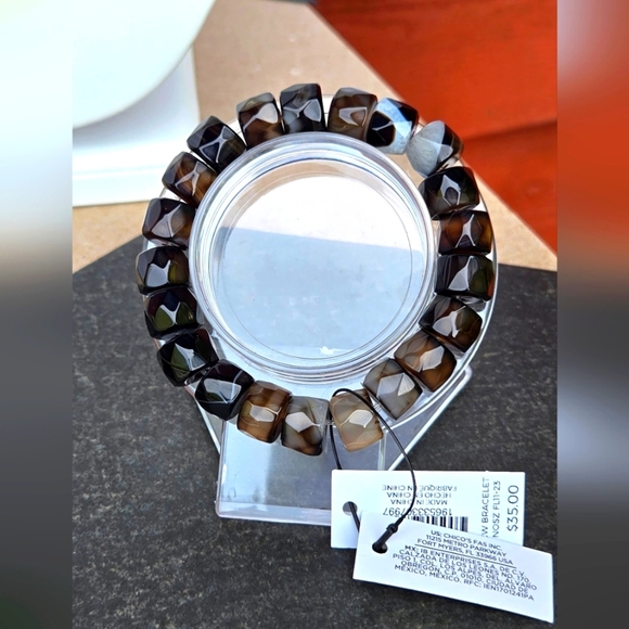 Chico's Brown and Black Beaded Bracelet - Picture 1 of 16